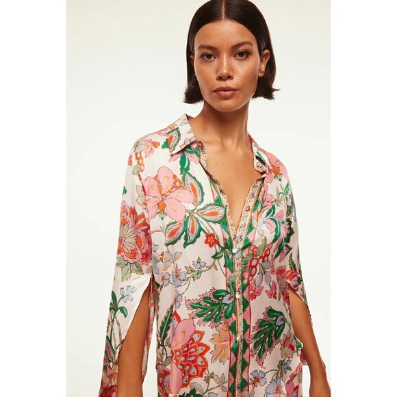 Misa Los Angeles Tops - MISA LOS ANGELES Roya Top Blouse Casablanca Border Mix Womens Size Small